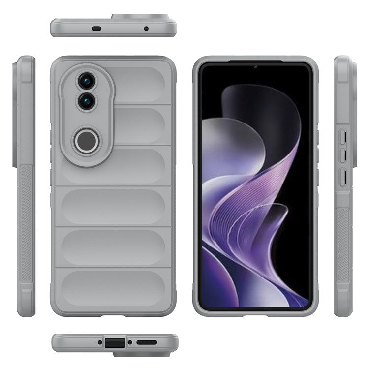 For vivo V50 5G Case Anti-Drop Soft TPU Rugged Phone Back Cover - Light Grey