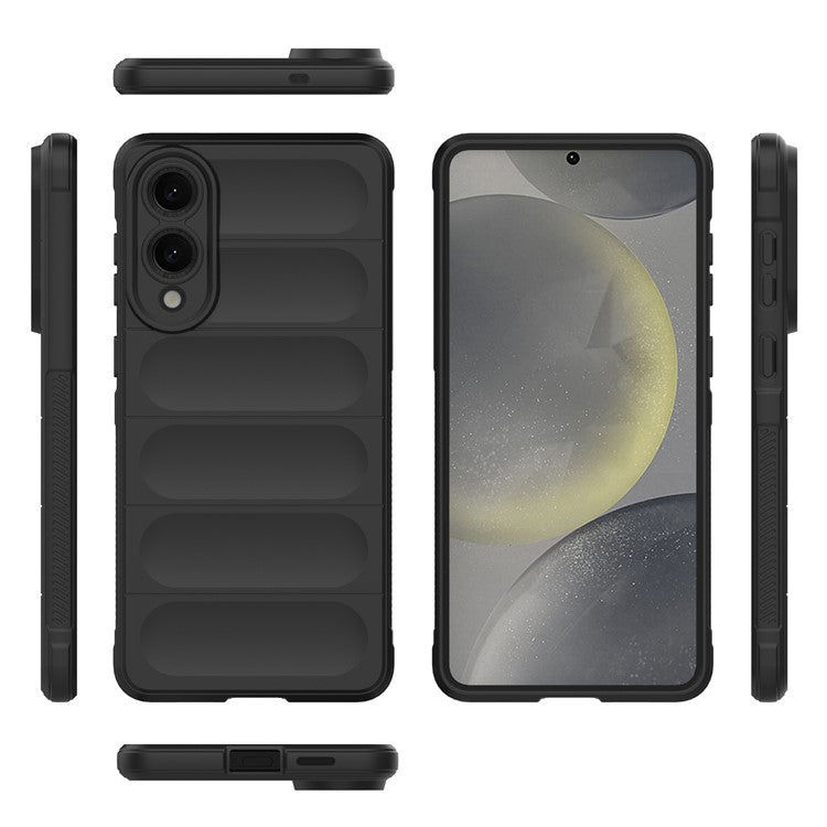 For Samsung Galaxy S25 Edge Case Anti-Drop Soft TPU Rugged Phone Back Cover - Black
