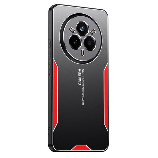 For Realme 14 Pro+ 5G Phone Case Aluminium Alloy TPU PC Back Cover - Red