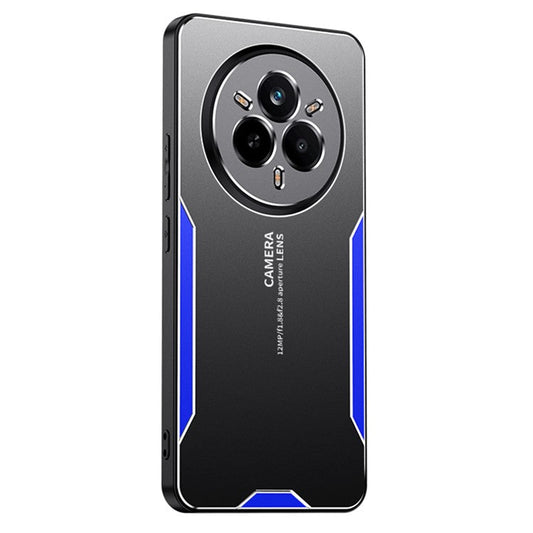 For Realme 14 Pro+ 5G Phone Case Aluminium Alloy TPU PC Back Cover - Blue