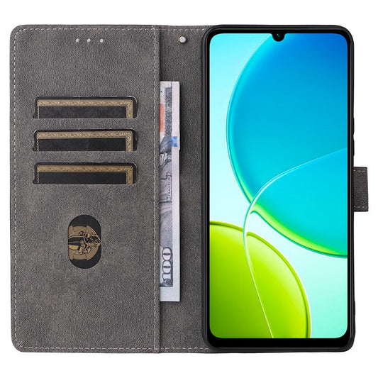 For vivo Y04 4G / Y29s 5G Case Wallet RFID Blocking PU Leather Cover Viewing Stand - Green