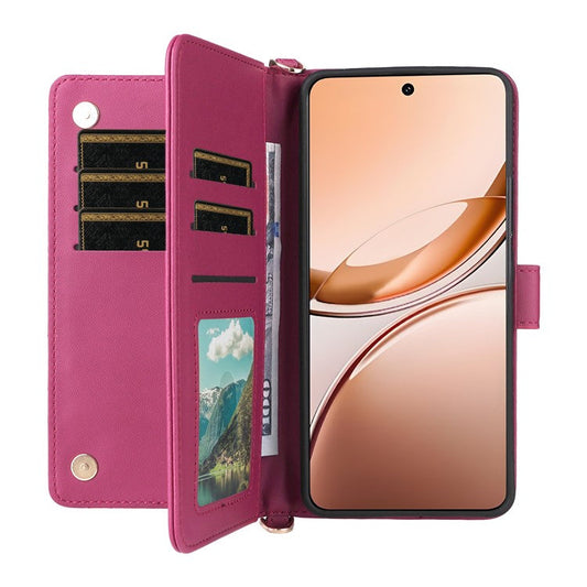 For vivo V50 Lite 4G / 5G Case with Shoulder Strap Wallet Leather Phone Cover - Rose
