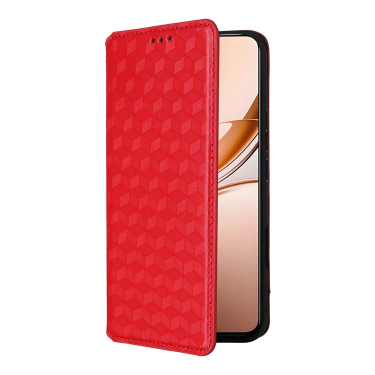 For vivo V50 Lite 4G / 5G Case Wallet Rhombus Imprinted Leather Phone Cover - Red