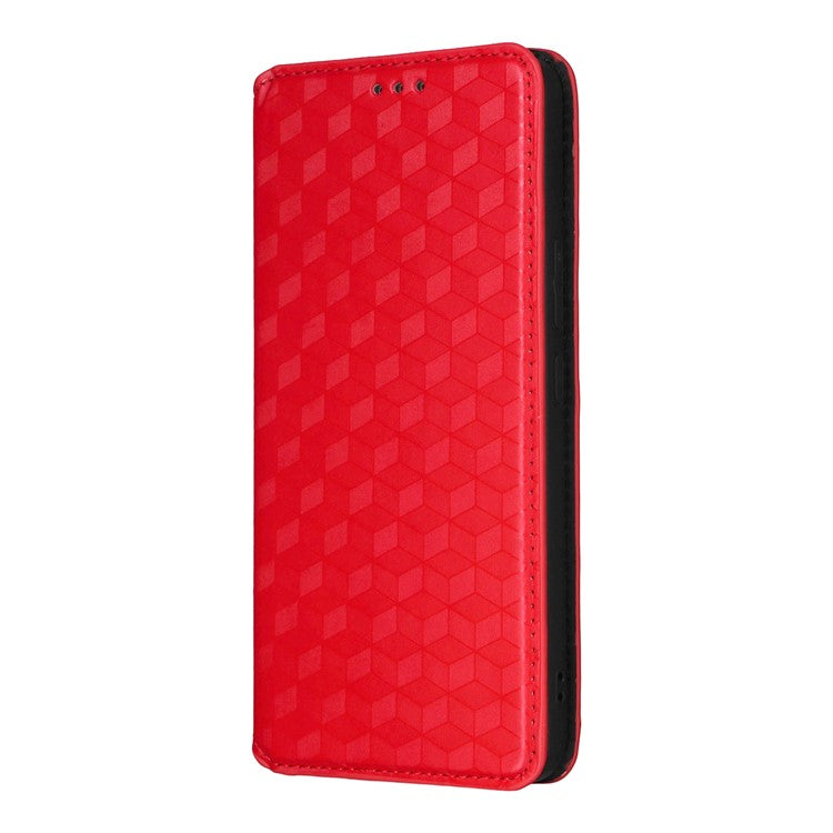 For vivo V50 Lite 4G / 5G Case Wallet Rhombus Imprinted Leather Phone Cover - Red