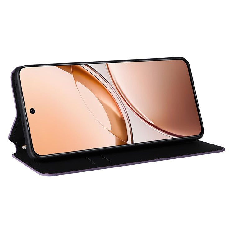 For vivo V50 Lite 4G / 5G Case Wallet Rhombus Imprinted Leather Phone Cover - Purple