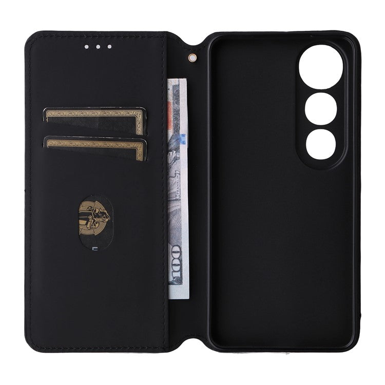 For vivo V50 Lite 4G / 5G Case Wallet Rhombus Imprinted Leather Phone Cover - Brown