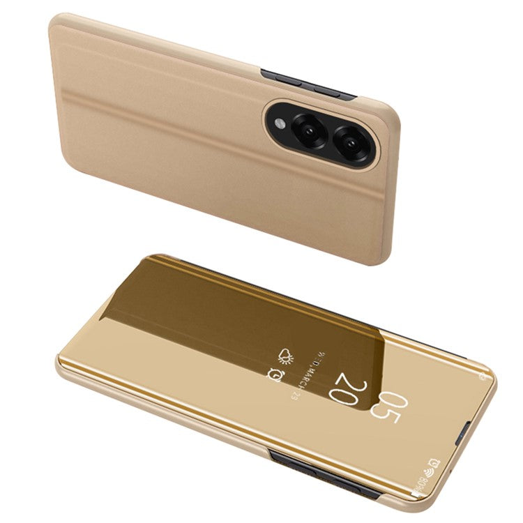 For Samsung Galaxy S25 Edge Case View Window Stand Leather Flip Phone Cover - Gold