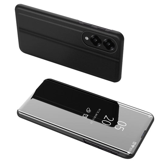 For Samsung Galaxy S25 Edge Case View Window Stand Leather Flip Phone Cover - Black