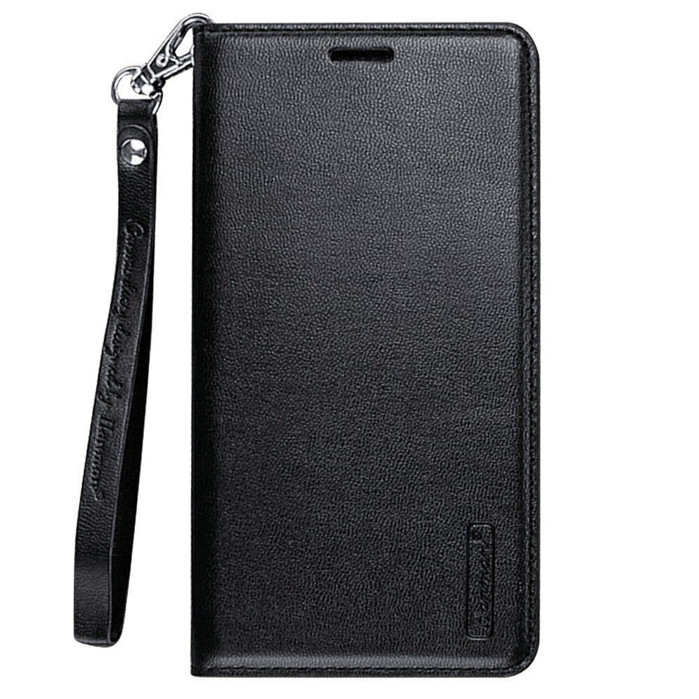 HANMAN Minuo Series for Samsung Galaxy S20 FE / S20 FE 5G / S20 FE 2022 / S20 Lite Wallet Phone Case PU Leather Foldable Stand Magnetic Cover - Black
