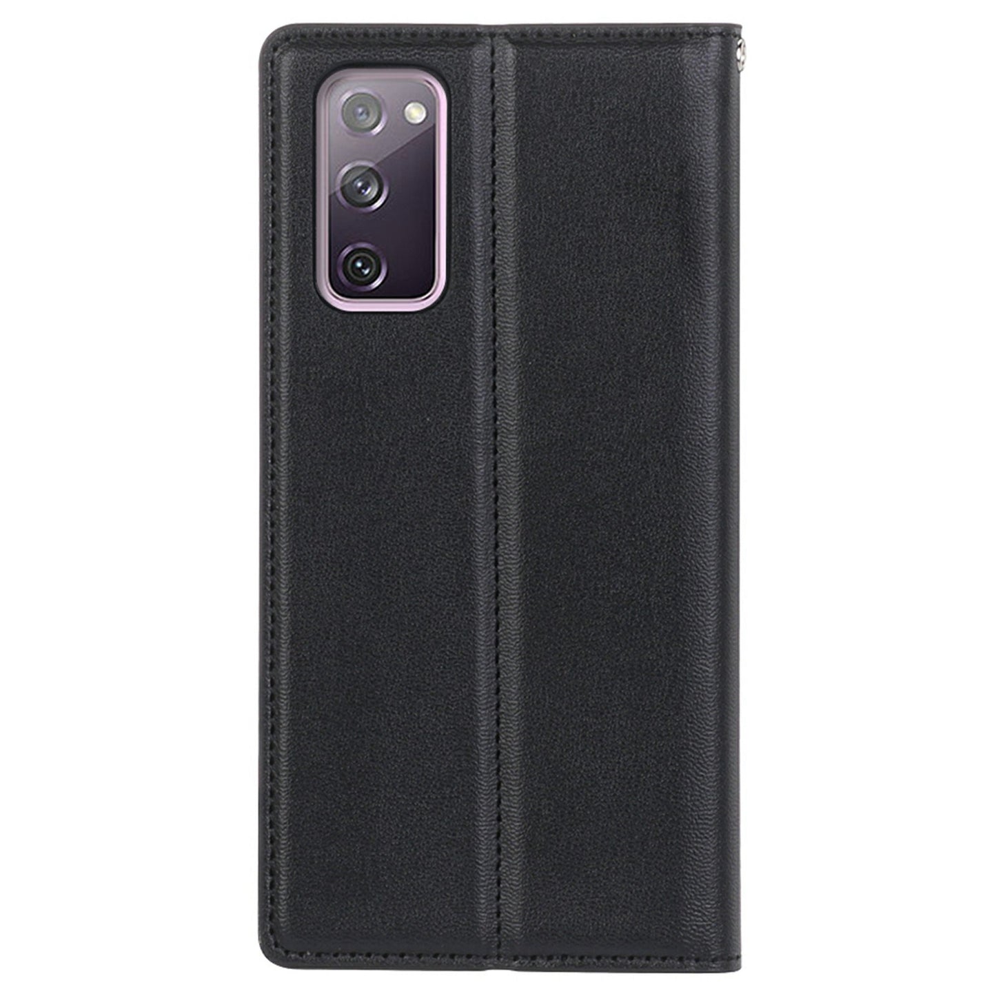 HANMAN Minuo Series for Samsung Galaxy S20 FE / S20 FE 5G / S20 FE 2022 / S20 Lite Wallet Phone Case PU Leather Foldable Stand Magnetic Cover - Black