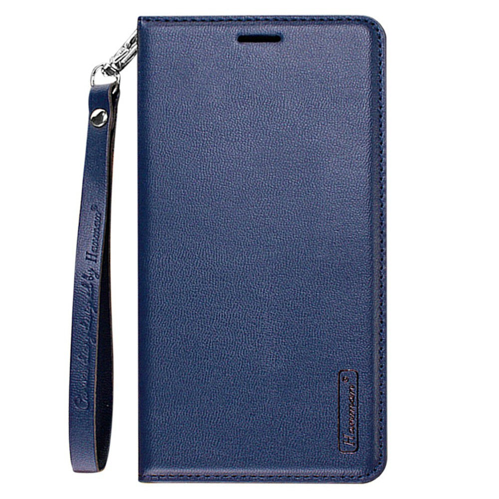HANMAN Minuo Series for Samsung Galaxy S20 FE / S20 FE 5G / S20 FE 2022 / S20 Lite Wallet Phone Case PU Leather Foldable Stand Magnetic Cover - Blue