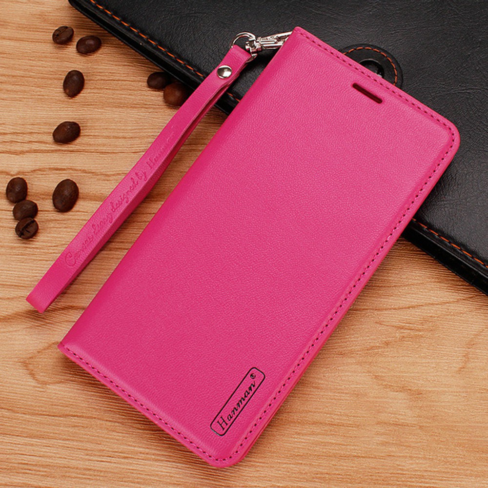 HANMAN Minuo Series for Samsung Galaxy S20 FE / S20 FE 5G / S20 FE 2022 / S20 Lite Wallet Phone Case PU Leather Foldable Stand Magnetic Cover - Rose