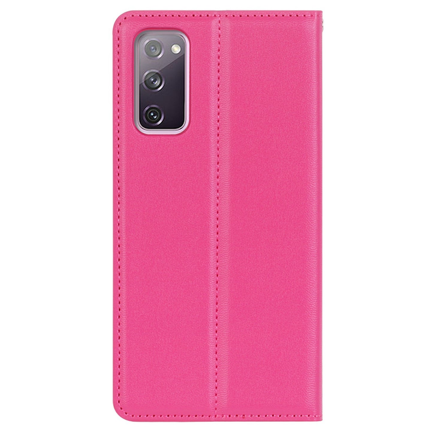 HANMAN Minuo Series for Samsung Galaxy S20 FE / S20 FE 5G / S20 FE 2022 / S20 Lite Wallet Phone Case PU Leather Foldable Stand Magnetic Cover - Rose