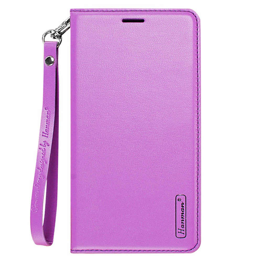 HANMAN Minuo Series for Samsung Galaxy S20 FE / S20 FE 5G / S20 FE 2022 / S20 Lite Wallet Phone Case PU Leather Foldable Stand Magnetic Cover - Purple