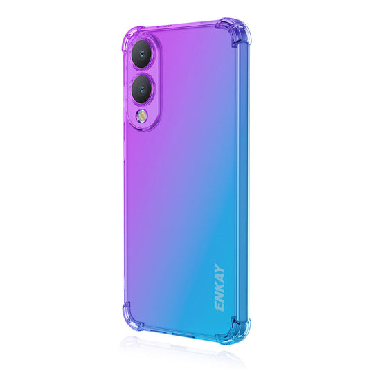 For Samsung Galaxy S25 Edge TPU Case ENKAY Thickened Four Corner Drop-Proof Phone Back Cover - Purple / Blue
