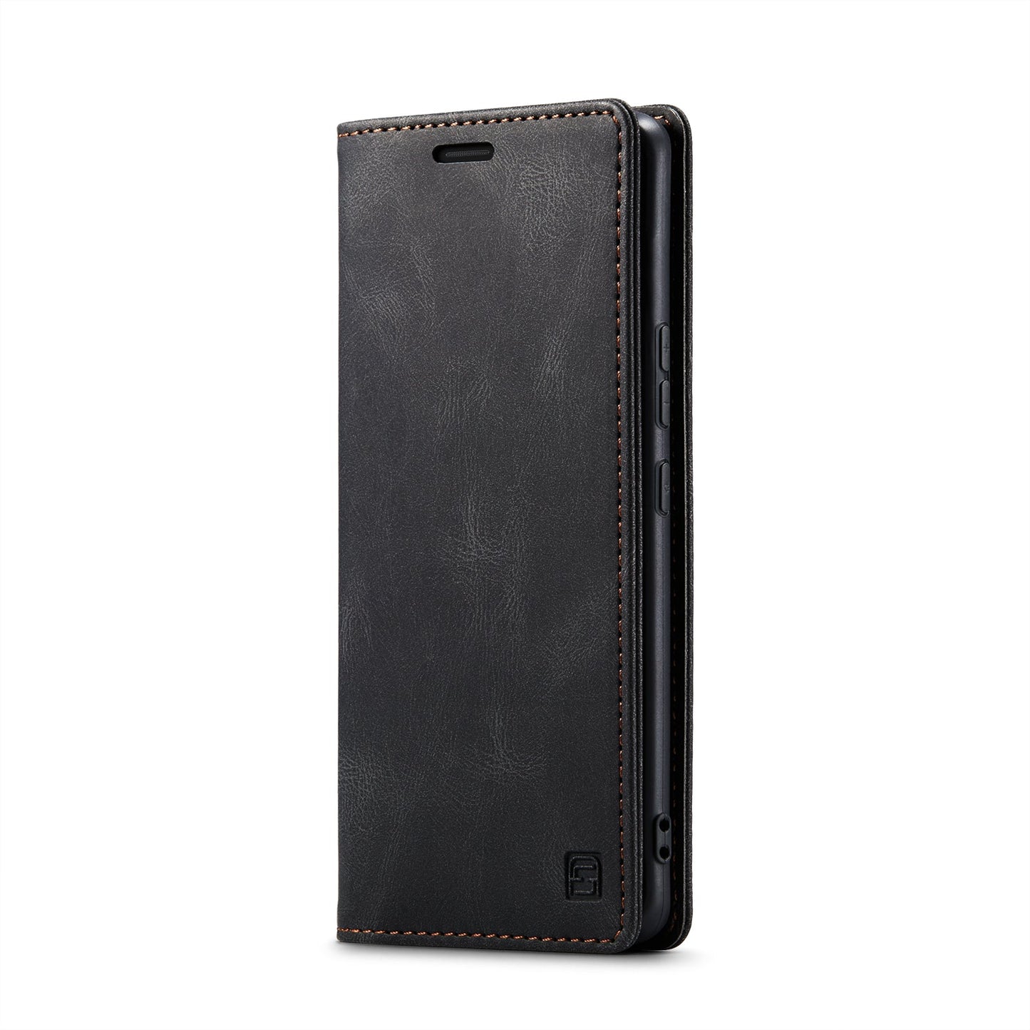 For Realme 10 Pro+ 5G Wallet Case AUTSPACE A01 Leather Stand Cover with RFID Blocking Card Holder - Black