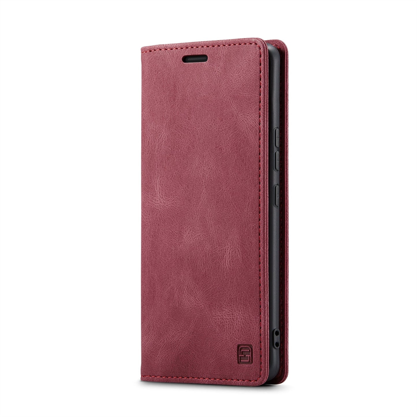 For Realme 10 Pro+ 5G Wallet Case AUTSPACE A01 Leather Stand Cover with RFID Blocking Card Holder - Red