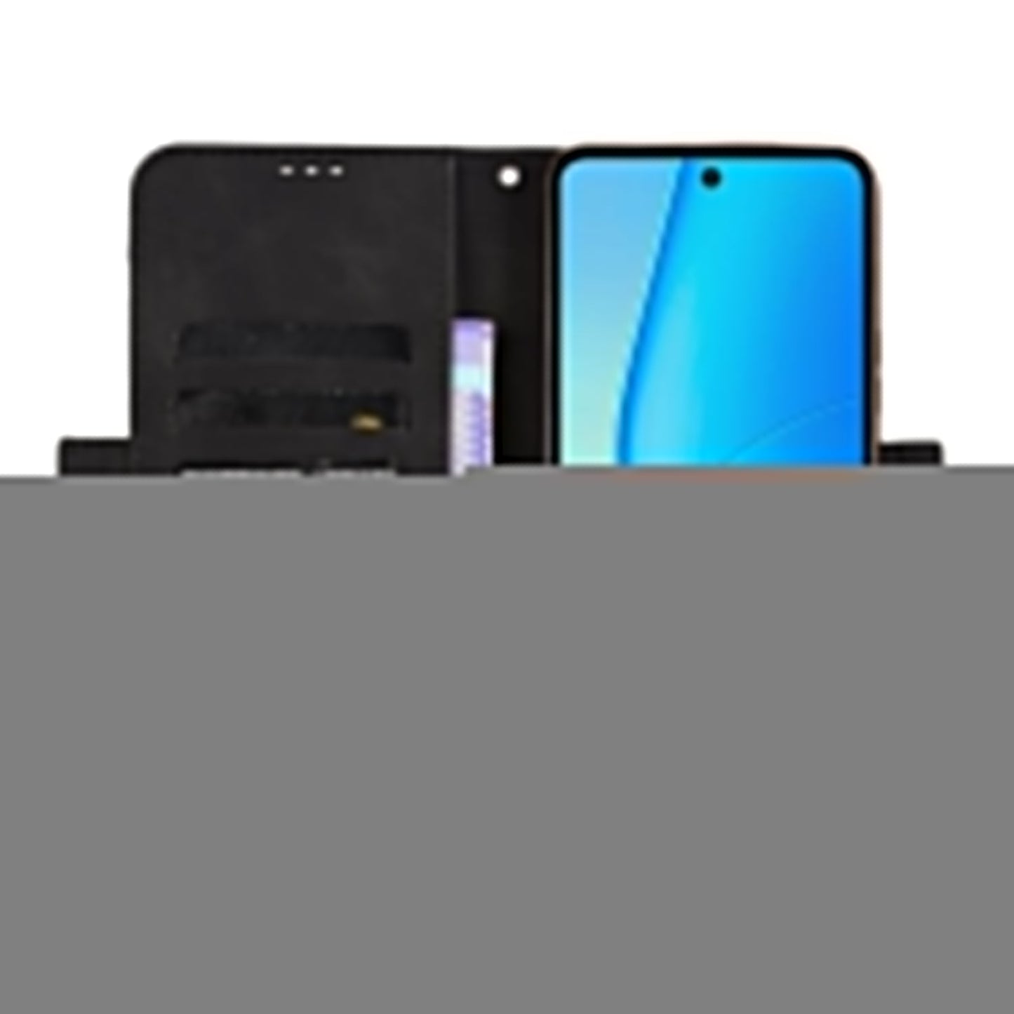 For vivo Y29 4G Leather Case Phone Wallet Cover with Multiple Card Slots - Black