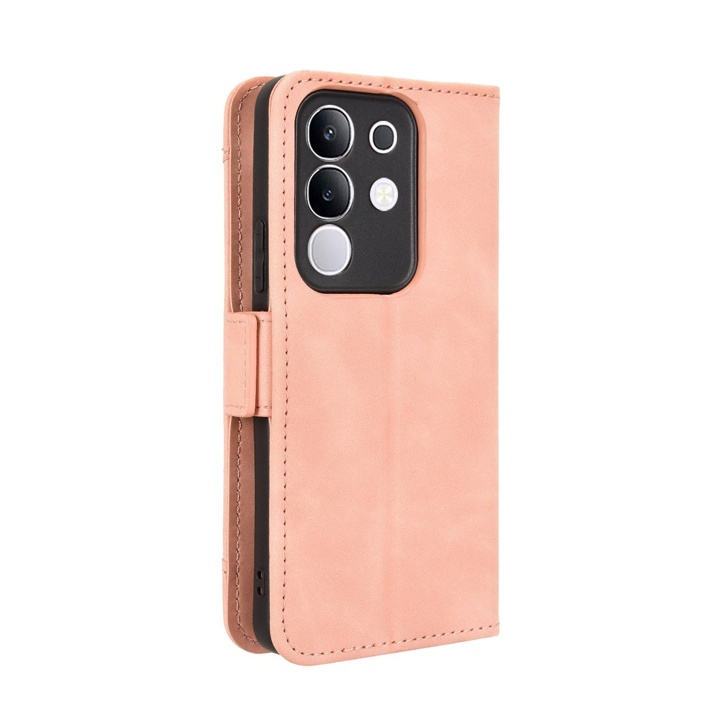 For vivo Y29 4G Leather Case Phone Wallet Cover with Multiple Card Slots - Pink