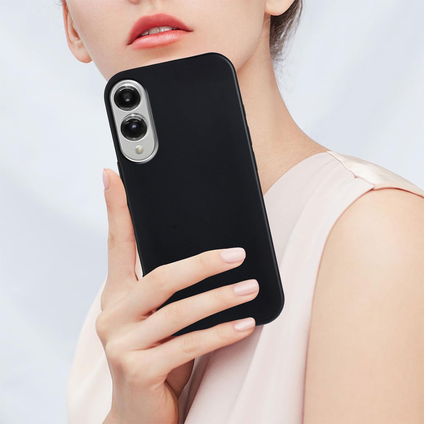 For Samsung Galaxy S25 Edge TPU Case Soft Matte Anti-fingerprint Phone Back Cover - Black