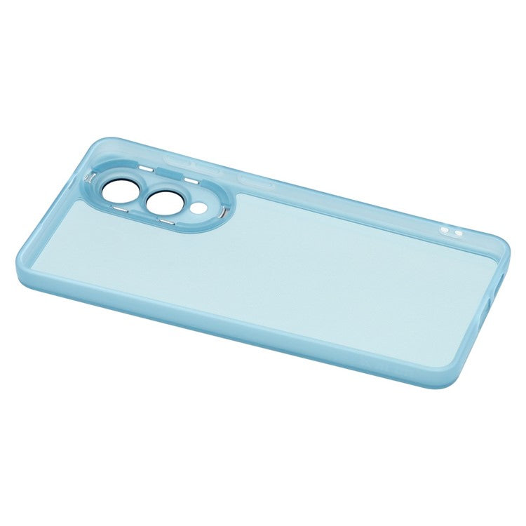 For Samsung Galaxy S25 Edge Case Electroplated Camera Frame TPU Phone Cover - Transparent Blue