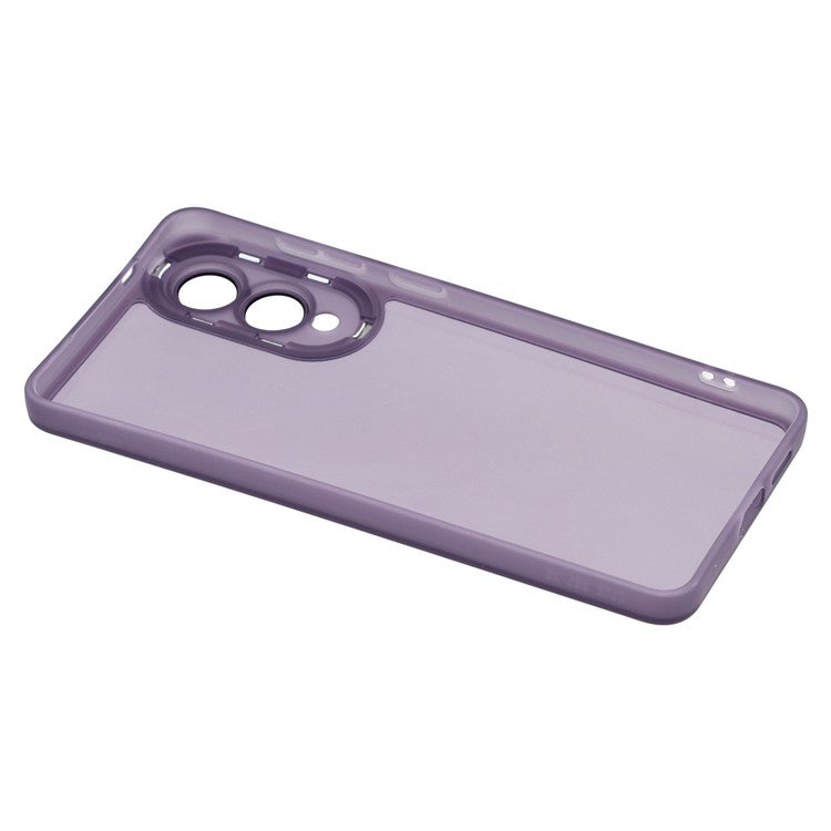 For Samsung Galaxy S25 Edge Case Electroplated Camera Frame TPU Phone Cover - Transparent Purple