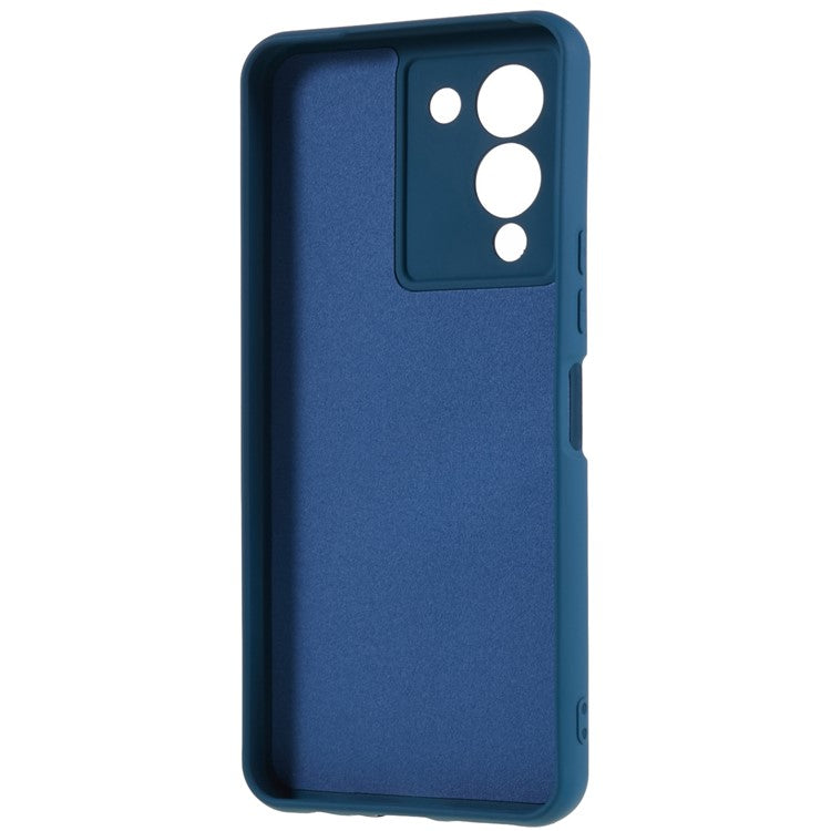 For Infinix Note 12 5G 2.0mm Thick TPU Impact Defender Case Liquid Silicone Texture Anti-Scratch Phone Cover - Blue
