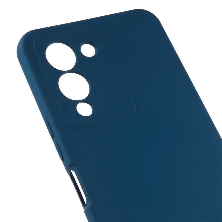 For Infinix Note 12 5G 2.0mm Thick TPU Impact Defender Case Liquid Silicone Texture Anti-Scratch Phone Cover - Blue