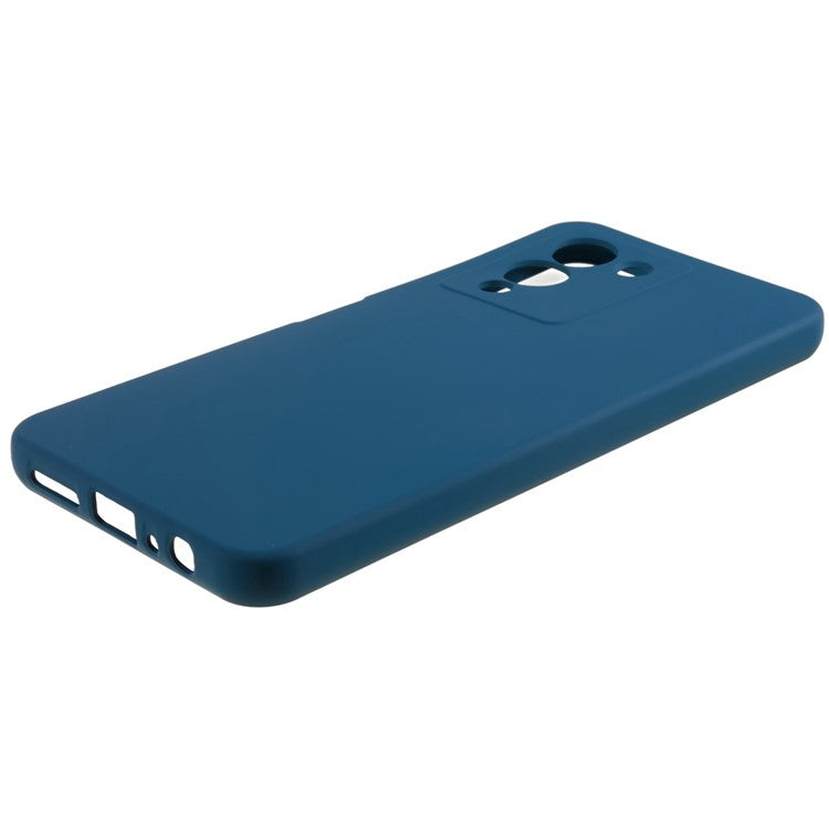 For Infinix Note 12 5G 2.0mm Thick TPU Impact Defender Case Liquid Silicone Texture Anti-Scratch Phone Cover - Blue