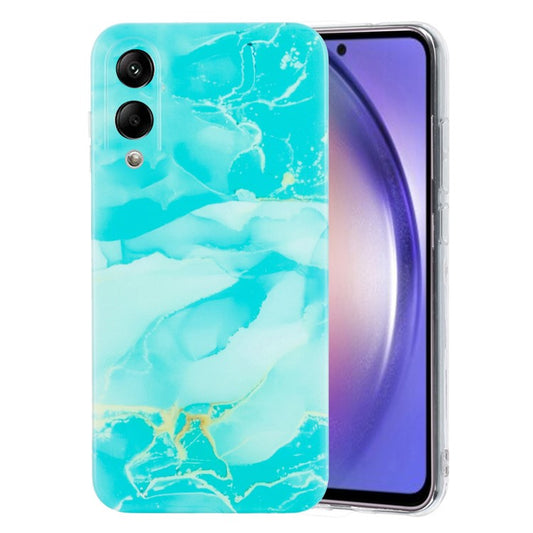 For Samsung Galaxy S25 Edge Case Marble Pattern Painted TPU Phone Back Cover - Green