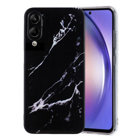 For Samsung Galaxy S25 Edge Case Marble Pattern Painted TPU Phone Back Cover - Black