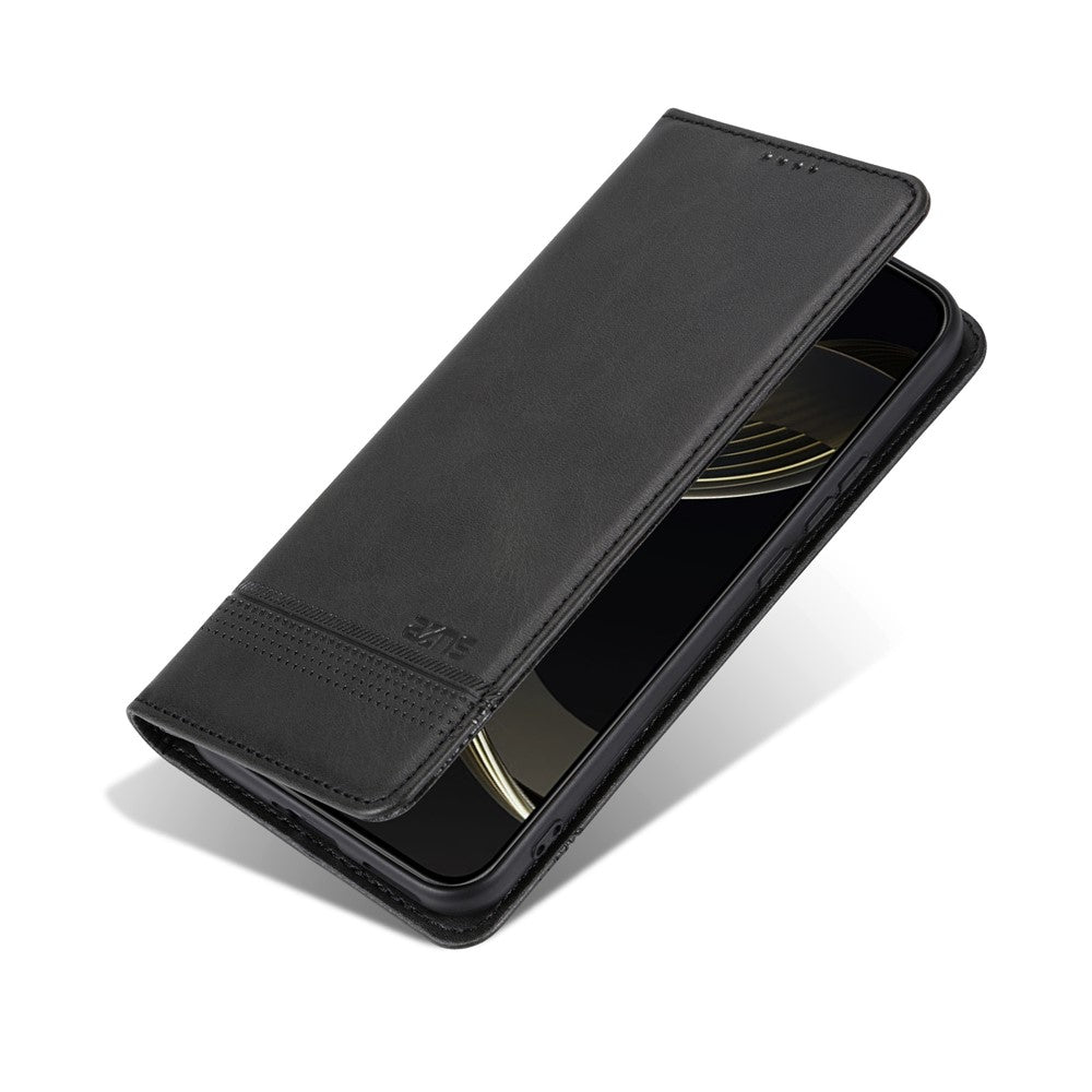 AZNS For Oppo Reno13 F 5G Case Cowhide Texture PU Leather Wallet Phone Cover - Black