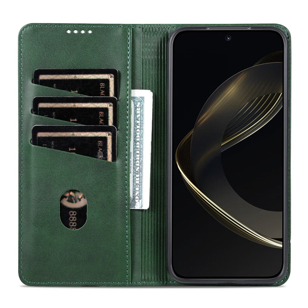 AZNS For Oppo Reno13 F 5G Case Cowhide Texture PU Leather Wallet Phone Cover - Green