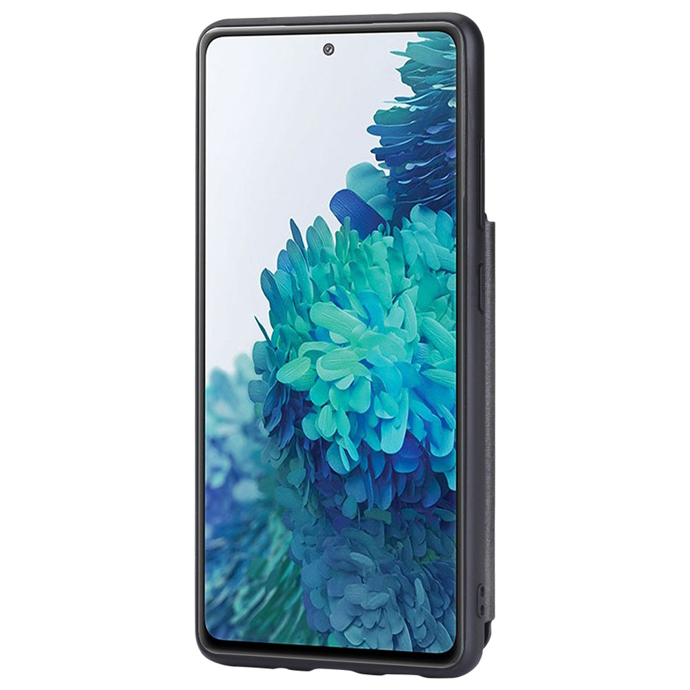 HANMAN Mika Series For Samsung Galaxy S20 FE / S20 FE 5G / S20 FE 2022 / S20 Lite Magnetic Card Slots Phone Case PU Leather Coated TPU Cover - Blue