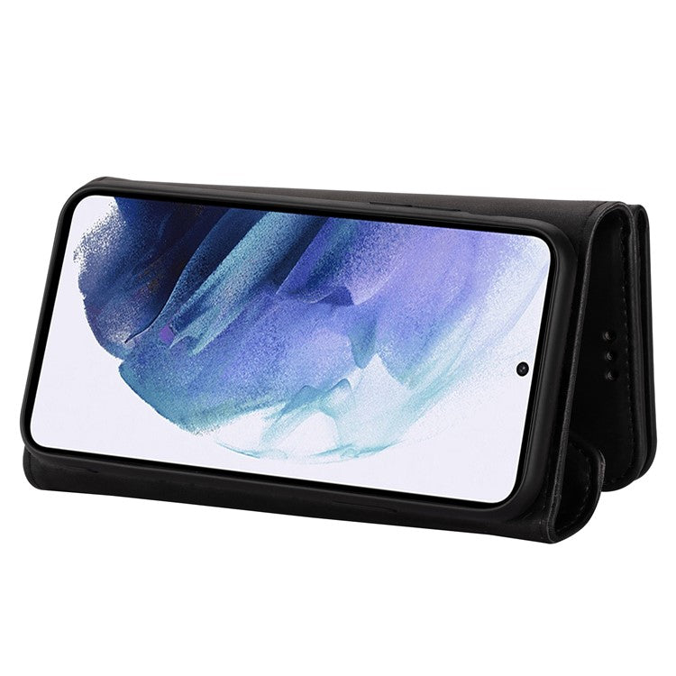 N.BEKUS For Samsung Galaxy S25 Edge Cases Skin-Touch Leather Wallet Phone Cover with Straps - Black