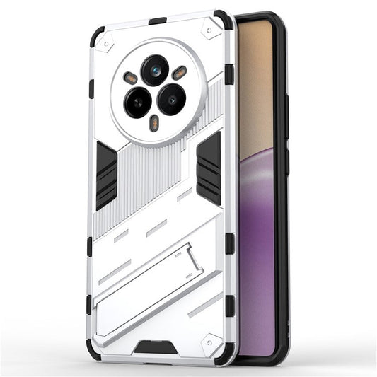 For Realme 14 Pro 5G Case PC + TPU Shockproof Phone Cover with Kickstand - White