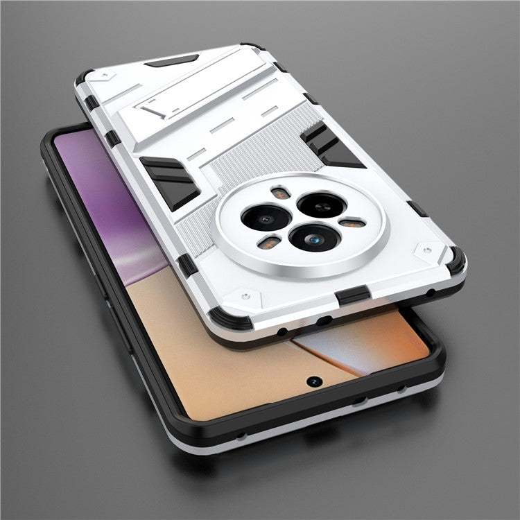 For Realme 14 Pro 5G Case PC + TPU Shockproof Phone Cover with Kickstand - White