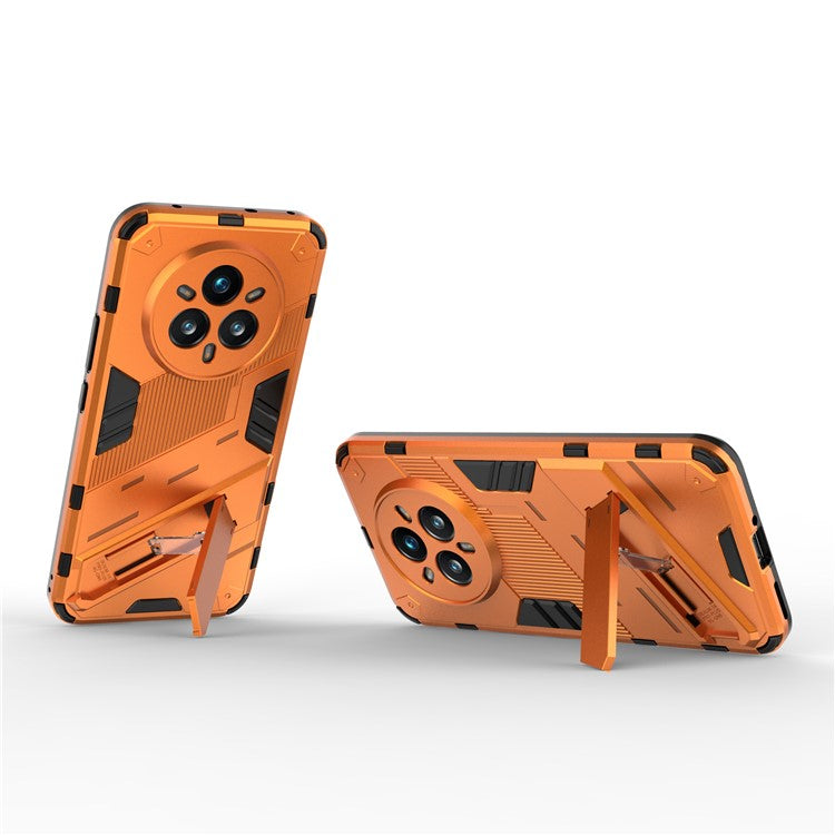 For Realme 14 Pro+ 5G Case PC + TPU Shockproof Phone Cover with Kickstand - Orange