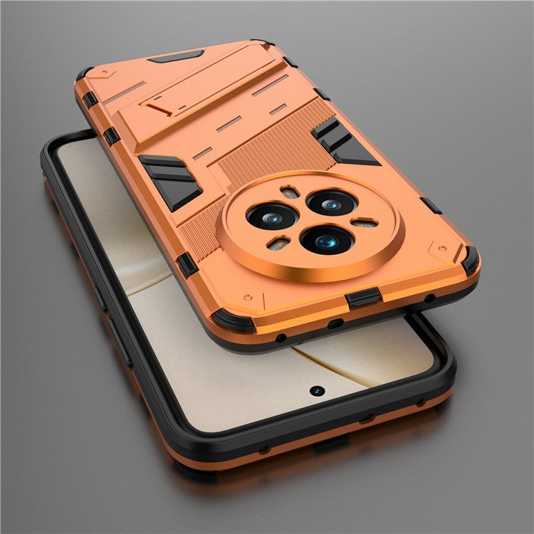 For Realme 14 Pro+ 5G Case PC + TPU Shockproof Phone Cover with Kickstand - Orange