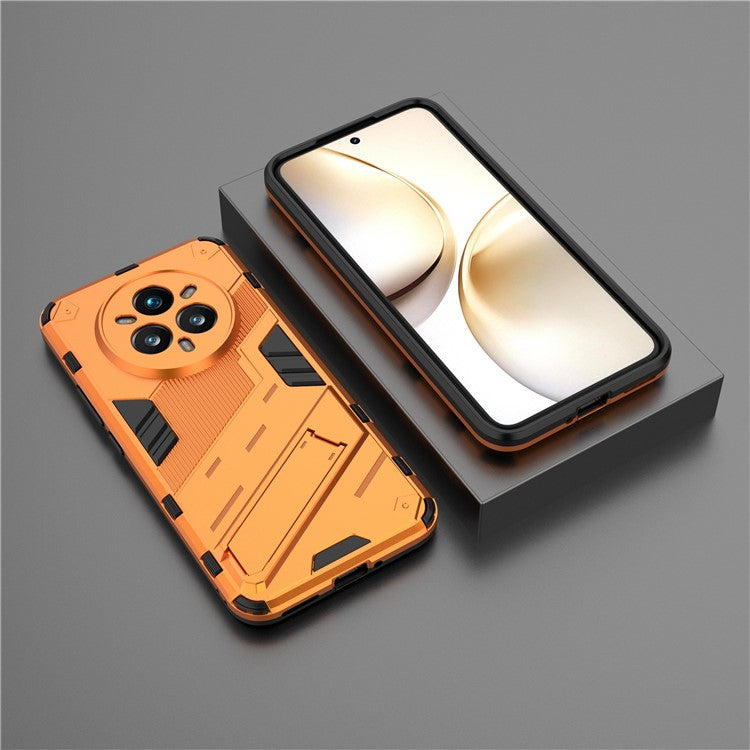 For Realme 14 Pro+ 5G Case PC + TPU Shockproof Phone Cover with Kickstand - Orange