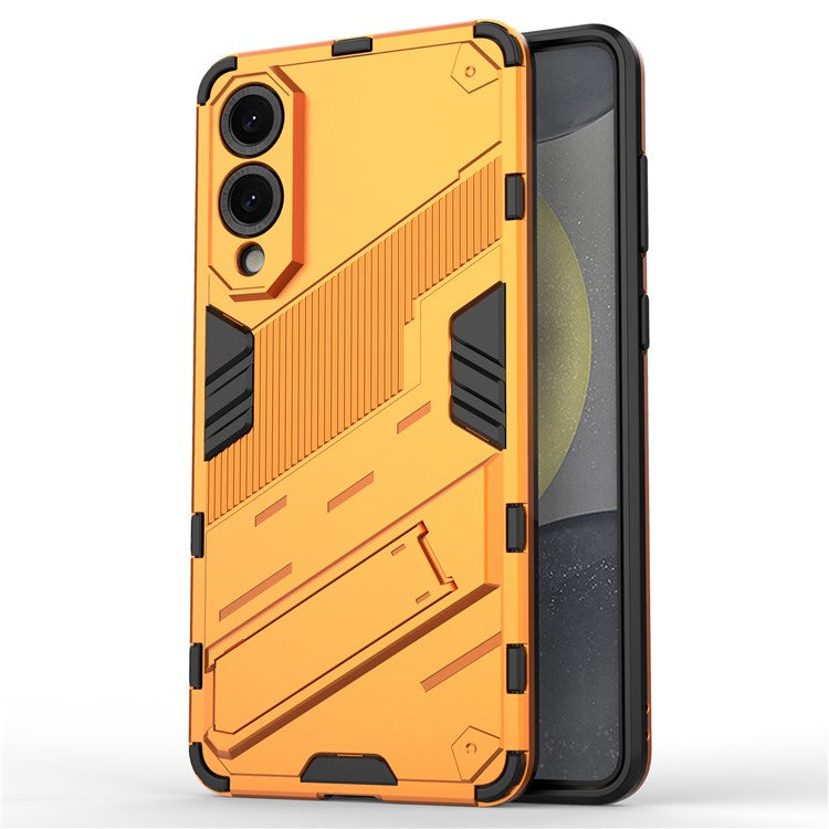 For Samsung Galaxy S25 Edge Case PC + TPU Shockproof Phone Cover with Kickstand - Orange