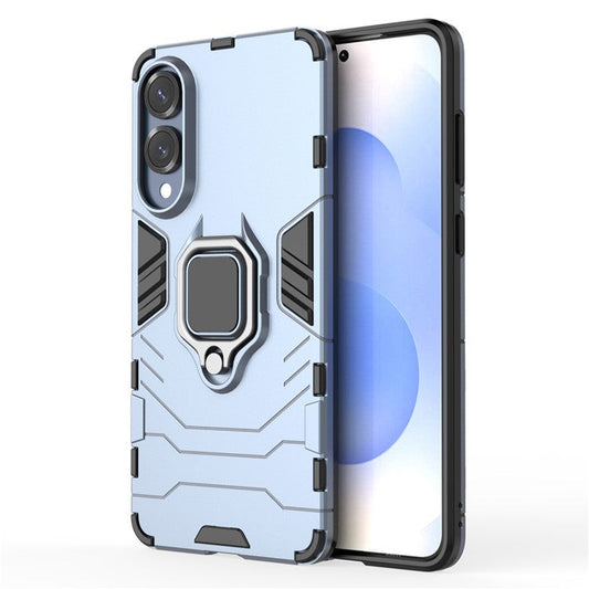 For Samsung Galaxy S25 Edge Case PC + TPU Protective Phone Cover with Ring Kickstand - Blue