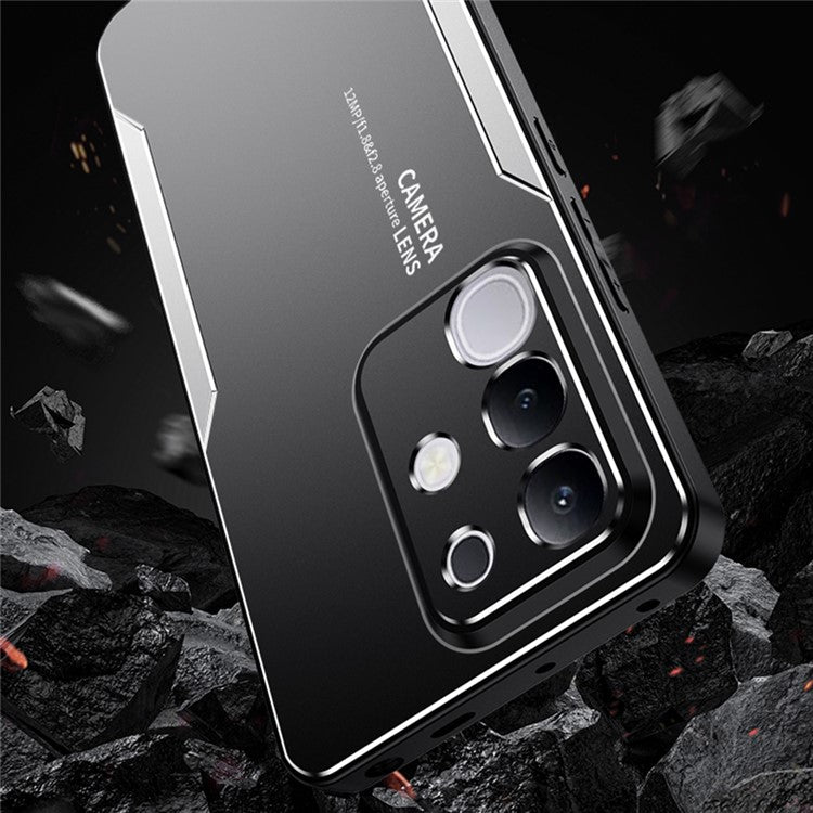 For vivo Y29 4G Phone Case Aluminium Alloy TPU PC Back Cover - Gold