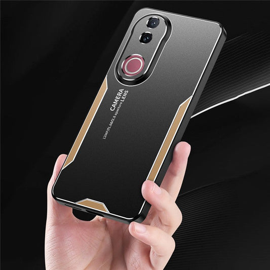 For vivo V50 5G Phone Case Aluminium Alloy TPU PC Back Cover - Red