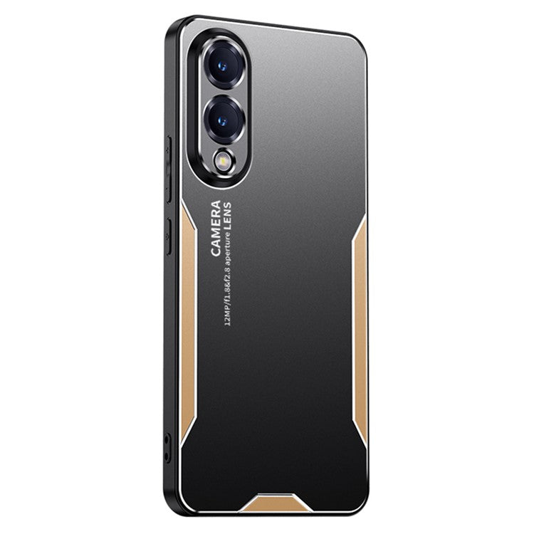 For Samsung Galaxy S25 Edge Phone Case Aluminium Alloy TPU PC Back Cover - Gold