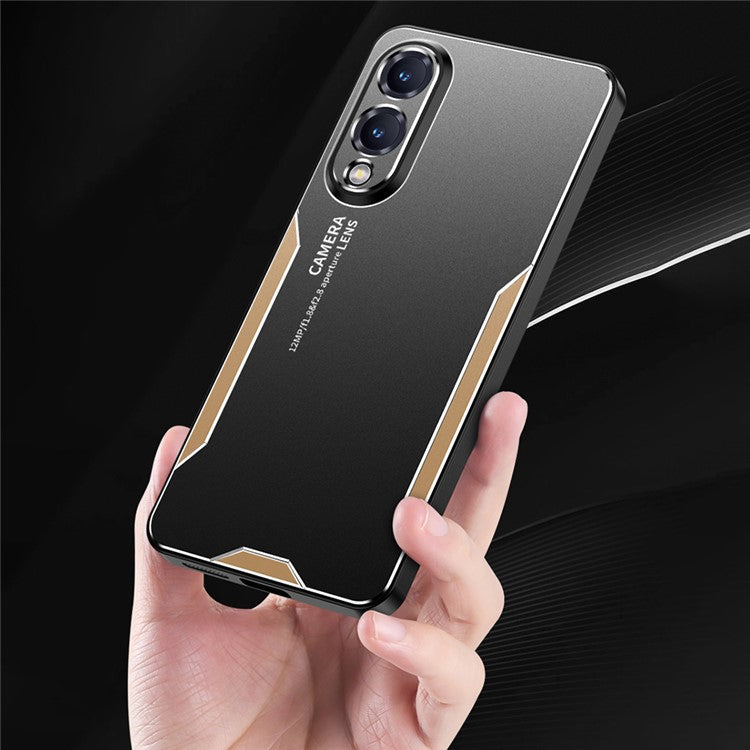 For Samsung Galaxy S25 Edge Phone Case Aluminium Alloy TPU PC Back Cover - Gold