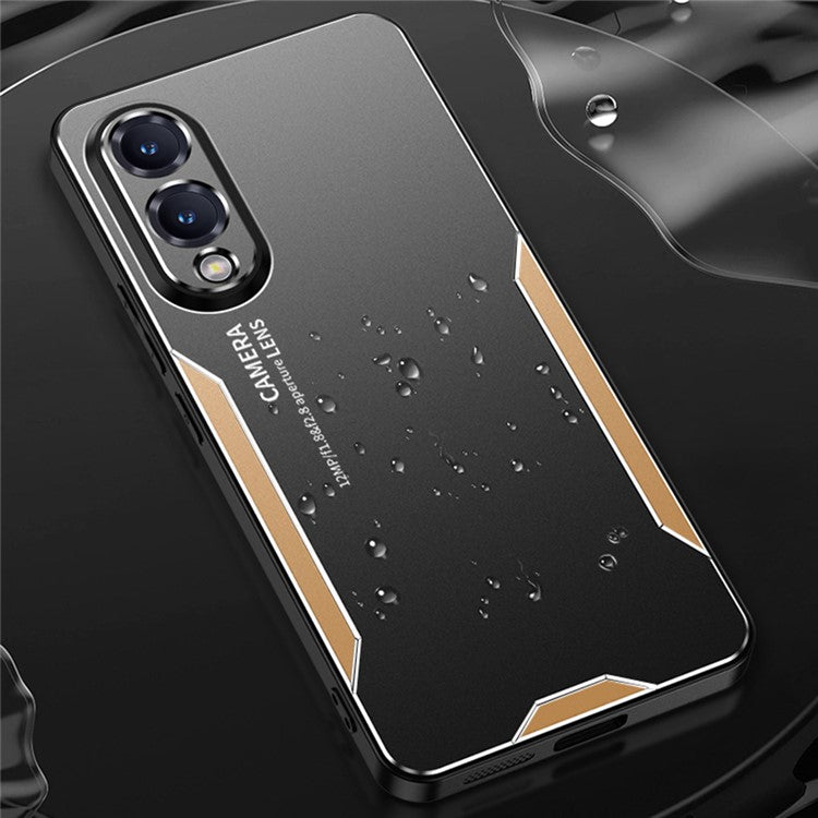 For Samsung Galaxy S25 Edge Phone Case Aluminium Alloy TPU PC Back Cover - Gold