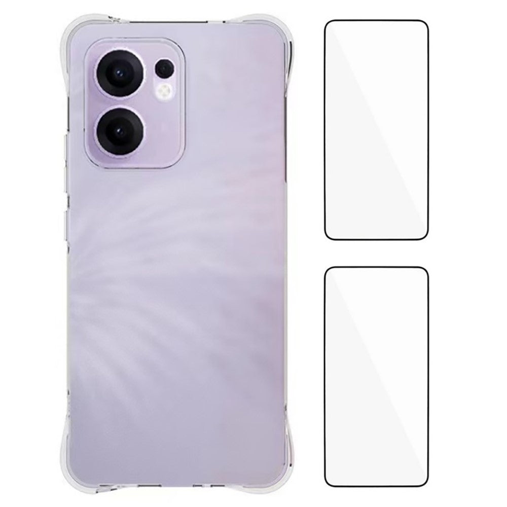 WANLONFENG WL2 Series for Oppo Reno13 F 5G Case 2.0mm TPU Phone Cover with 2Pcs Tempered Glass Films
