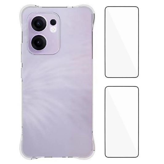 WANLONFENG WL2 Series for Oppo Reno13 F 5G Case 2.0mm TPU Phone Cover with 2Pcs Tempered Glass Films