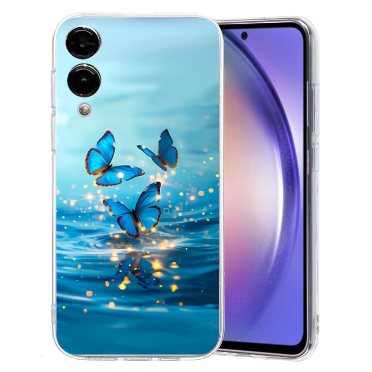 For Samsung Galaxy S25 Edge Case Soft TPU Phone Back Cover Pattern Printing - Blue Butterfly